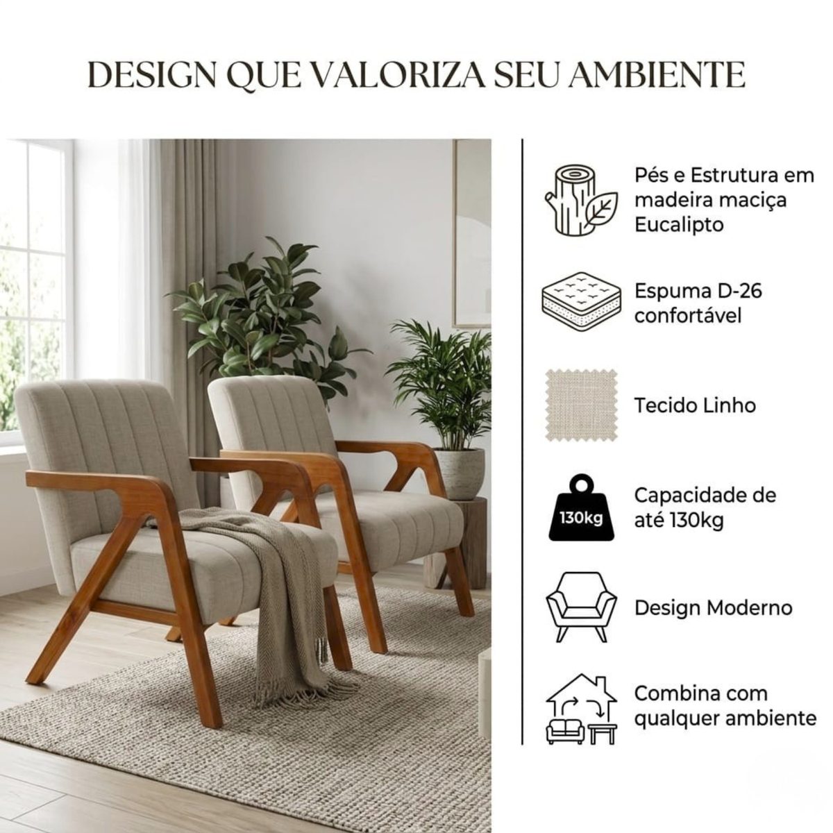 Kit 2 Poltronas Celine + 1 Puff - foto 3
